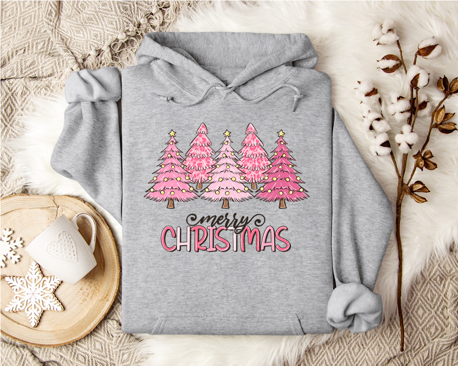 Pink Christmas Trees Hoodie