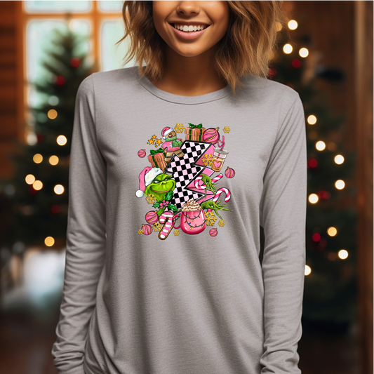 Grinch Lightning Bolt Long Sleeve Shirt