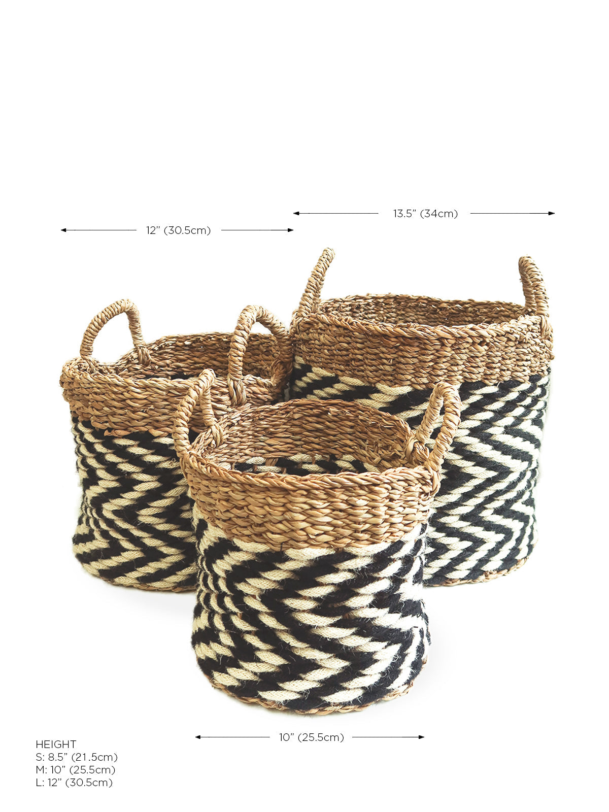 Ula Zigzag Basket - Set of 3